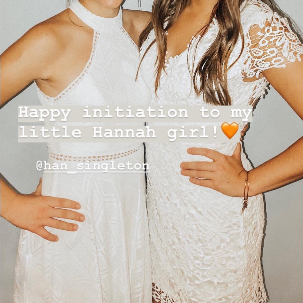 Lime lush white lace dress